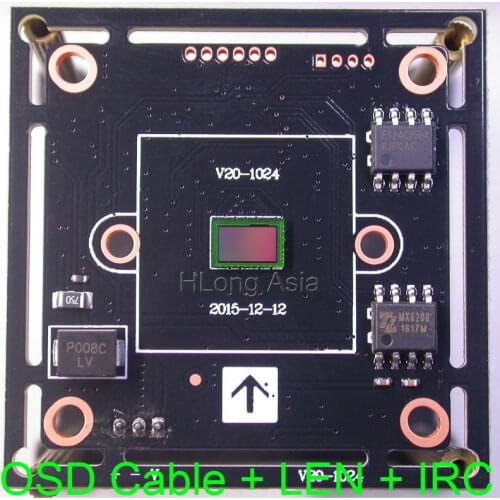 AHD-M (720P) 1/4" CMOS image sensor 1024 + V20 CCTV camera module PCB board with 5PIN cable + LENs + IRC filter