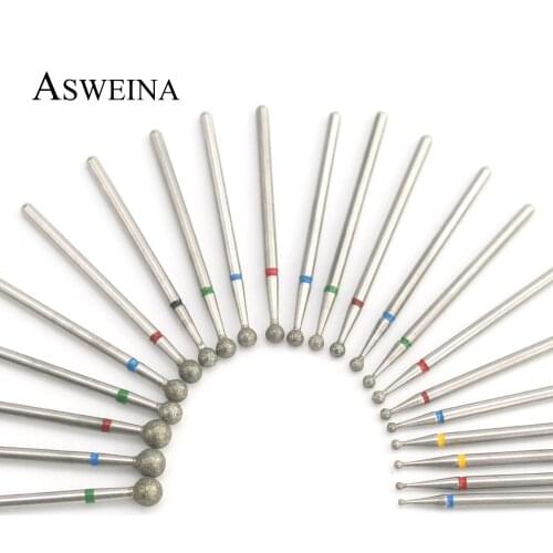 1pcs Diamond Nail Drill Cuticle Bits Ball Milling Cutter Burr for Electric Manicure Machine Cuticle Clean Files Nail Art Tools