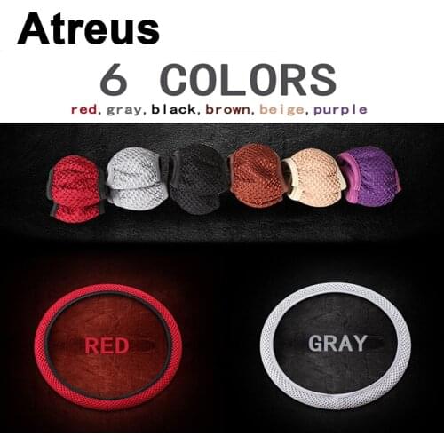 Atreus Car Accessories Steering Wheel Cover Cap Nylon Slip For BMW e46 e39 e36 X3 Audi a4 b6 a3 a6 c5 Renault duster Lada granta
