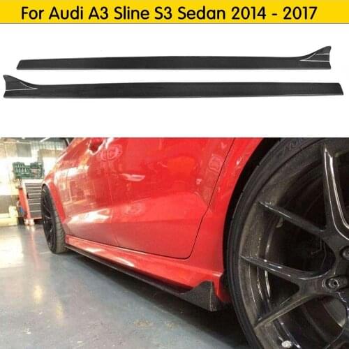 Carbon Fiber Side Skirts Bumper Kits for Audi A3 Sline S3 Sedan 4 Door 2013 2014 2015 2016 2017 Not A3 Base Models