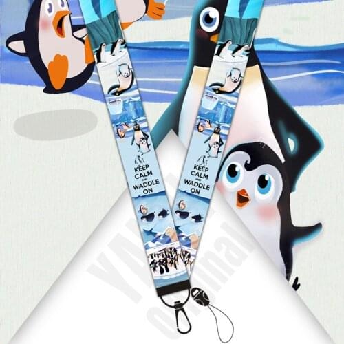 Mobile Phone Lanyard Penguin Environmental Theme Keychain ID Card Student Card Brand Lanyard Custom Logo