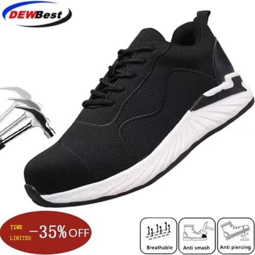 Breathable Mens Safety Shoes Steel Head Shoes Lightweight Anti-smashing Anti-piercing Summer Both Men and Women Sneakers