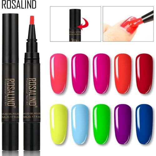 ROSALIND Nail Art Decoration Gel Fluorescence Neutral Nail Polish Pen Semi Permanent Primer Extension Tasteless And Easy To Hand