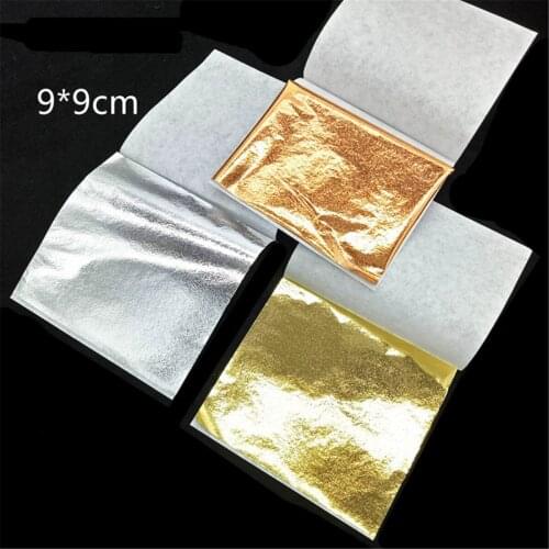 Rose Gold Nail Foin Paper Nail Art Flake and Mirror Effect Accessories for Foil Transfer Nail Paillette Decorations Gold Silver