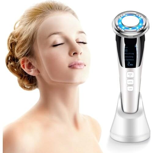 EMS LED Photon Therapy Sonic Vibration Wrinkle Remover Hot Cool Treatment Anti Aging Skin Cleaner Facial Massage Skin Care
