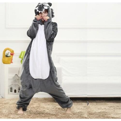 Funny Wolf Onesies For Adults Women Kigurumi Pajamas Animal Onsie Bodysuit For Men Cosplay One-Piece Pyjamas Halloween Costume
