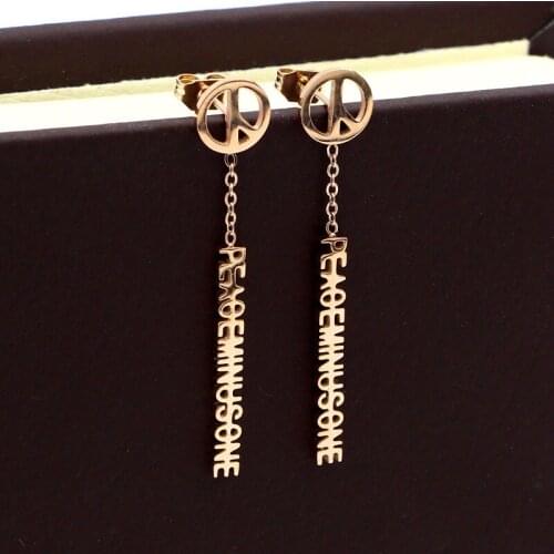 Classic Design Stud earrings Titanium Steel rose gold color fashion Women Jewelry , factory prices