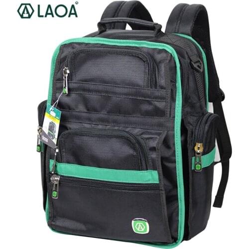 LAOA LA115701 Oxford Fabric Shoulders Backpack Tools Bag Multifunction Thicken Professional Electrician Backpack Travel Bag