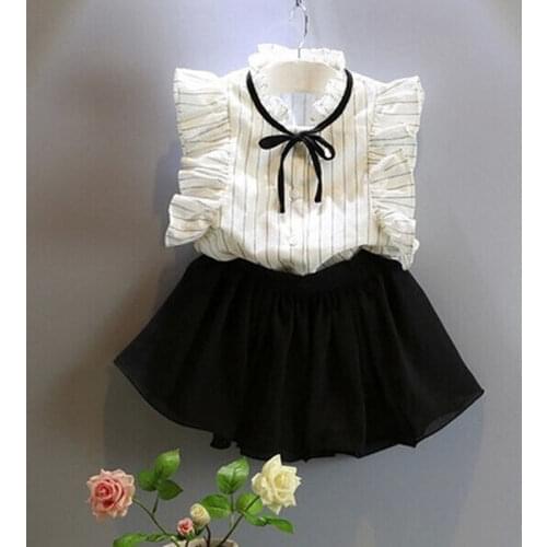 HOT 2pcs Toddler Kids Baby Girls Outfits T Shirt Tops+Shorts DressGirls Summer Clothes Set 2pcs Set