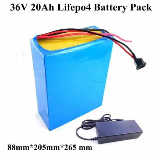 Lifepo4 36v 20ah battery electric bike battery 36v 20ah lithium for scooter power wheelchair electric tricycle+ charger