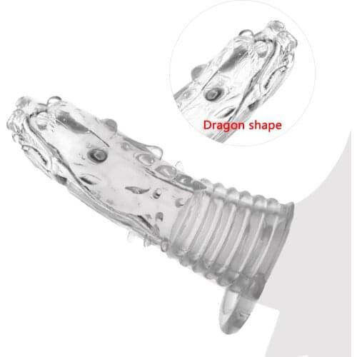 Reusable Crystal Penis Extender Condom Cock Rings Delay Lasting Extension Condom Penis Sleeve Condom For Men Sex Products