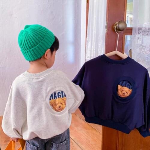 2021 Autumn New Children Cartoon Sweatshirt Fashion Boys Long Sleeve Pullover 1-7 Year Kids Sweatshirt Cotton Girls Casual Tops