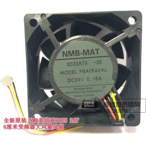 NEW NMB-MAT Minebea FBA06A24U 6025 6CM 24V 0.16A Frequency converter Server cooling fan