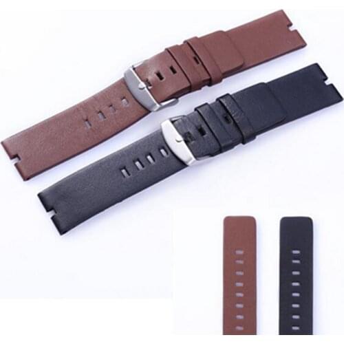 New 22mm genuine leather Watch Band StrapFor Motorola Moto 360 Smart Watch + Tools Black / Brown Watchband