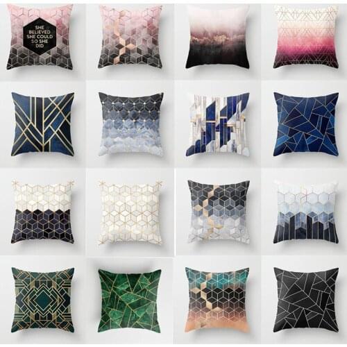 New Nordic ins geometric pillowcase custom pillow digital printed flannel pillow cushion