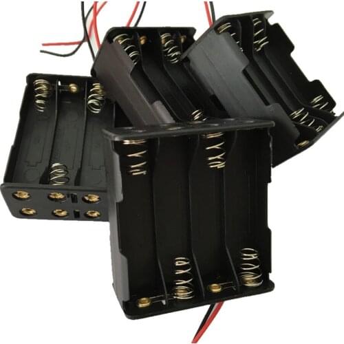 Wholesale 12V battery holder 8XAAA battery box 8XLR3 battery cell 8AAA battery shell back to back with 6'' leads,150pcs/lot