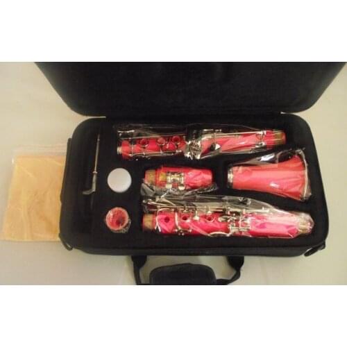 Excellent Color Clarinet Bb soprano Pink+Case good sound and techniques