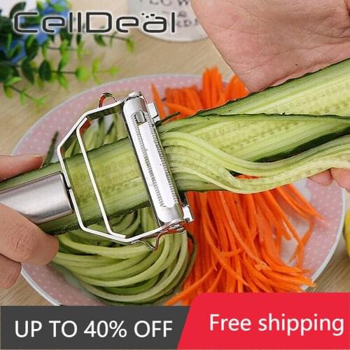 2 in 1 fruit and vegetable peeler carrot white radish potato cutter stainless steel knife multi-functional kitchen cooking tool