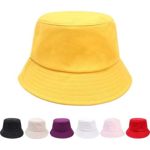 New Unisex Cotton Bucket Hats Women Summer Sunscreen Panama Hat Men Pure Color Sunbonnet Fedoras Outdoor Fisherman Hat Beach Cap