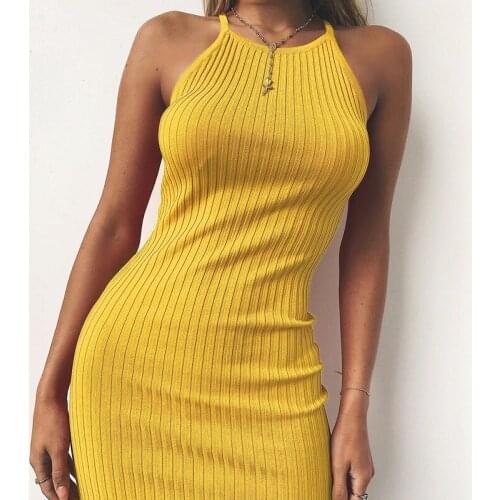 Women Sexy Party Club Bodycon Backless Spaghetti Strap Summer Dress 2021 Cotton Ladies Elastic Mini Dresses Black Orange Vestido