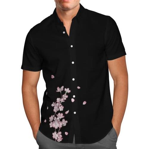 Peach blossom 3D Print Beach Hawaiian 2021 Summer Shirt Short Sleeve Shirt Streetwear Oversized 5XL Camisa Social Chemise Homme