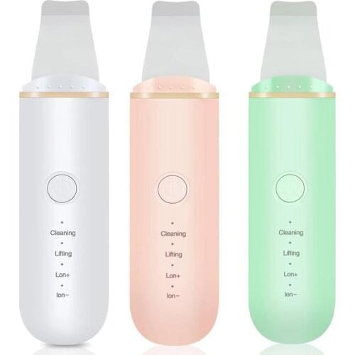 Pro Ultrasonic Skin Scrubber Deep Face Cleaning Ion Peeling Shovel Facial Pore Cleaner Face Lift Acne Blackhead Remover Machine