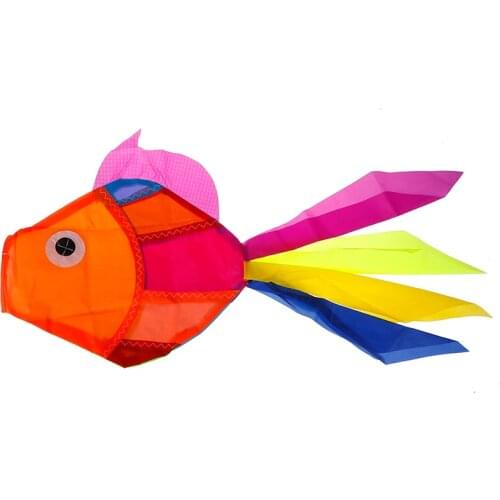 Rainbow Fish Kite Nylon Ripstop Toys Flying Beach Fun Kite Windsock Outdoor Garden Decor Kids Line Laundry Toys