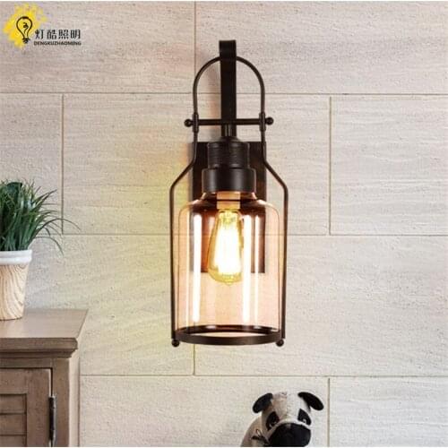 Modern Wall lamp Metal Led Wall light for home/bathroom/bedroom/living room decor Glass shade wandlamp