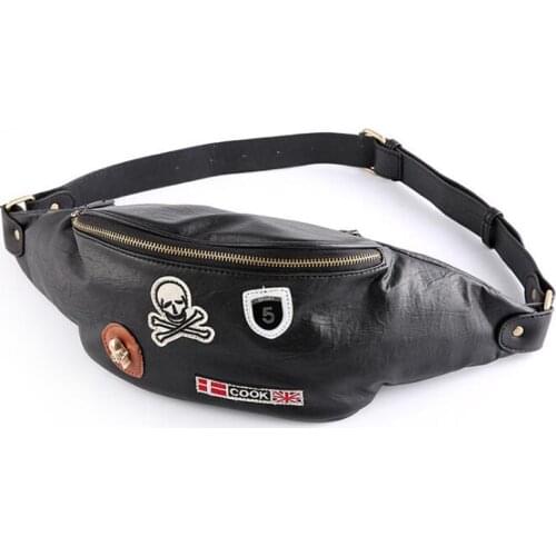 Fashion mens chest bag PU Leather Casual Crossbody Bag male breast bag printing shoulder Pack luxury design Waist bags