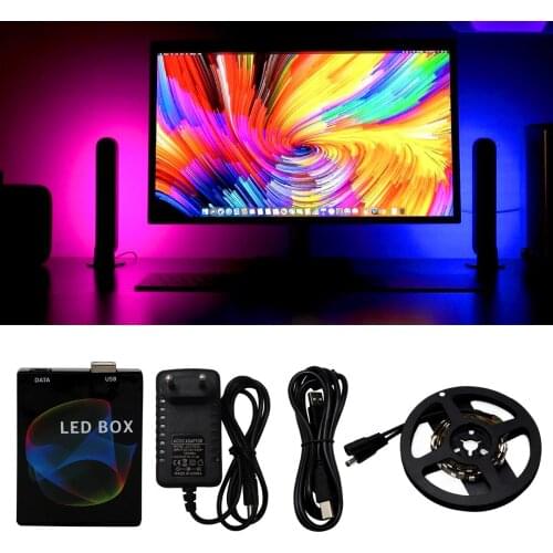 DIY Ambient TV PC Dream Screen USB LED Strip Computer Monitor Backlight Addressable WS2812B LED Strip 1/2/3/4/5m Full Set