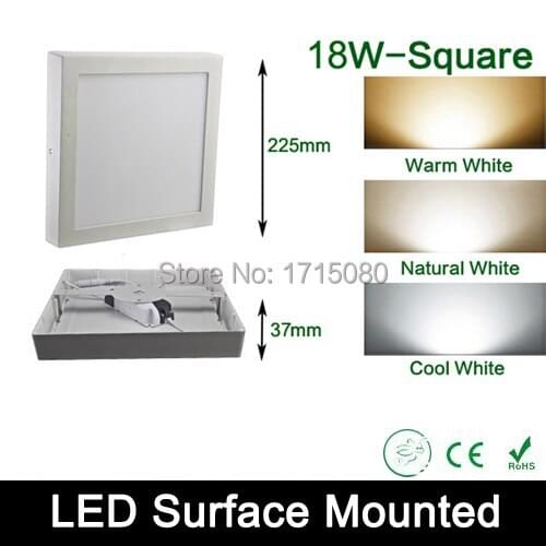 18W surface mounted LED Panel light AC 85-265V square led painel ceiling lights for home living room illumination free shipping