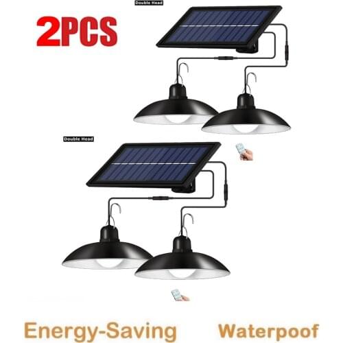 2pcs Retro Lampshade LED Solar Light Chandelier Emergency Waterproof Lamp For Outdoor or Indoor Camping Terrace Garden Home Yard