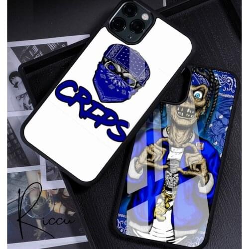 Bloodz&Cripz Gang bandana pattern Phone Cases Rubber for iPhone 12 11 Pro Max XS 8 7 6 6S Plus X 5S SE 2020 XR 12Mini case