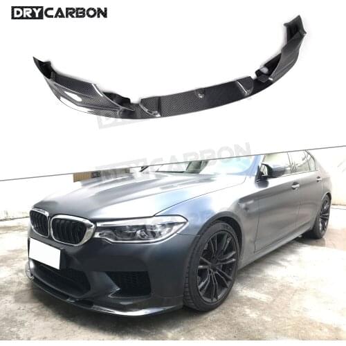 Dry Carbon Fiber Front Lip Spoiler Splitters For BMW 5 Series F90 M5 Original Bumper 2018 2019 3D Style FRP Head Bumper Guard