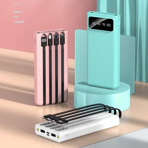 30000mAh Larger Capacity LED Display Flashlight Power Bank With USB TYPE C Micro USB Cable For iPhone Huawei Xiaomi Poverbank