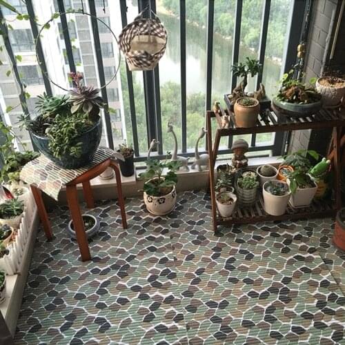 PVC foam waterproof non-slip Bathroom mat Kitchen mat DIY Plastic carpet with suction cup rug Diamond pattern balcony floormat