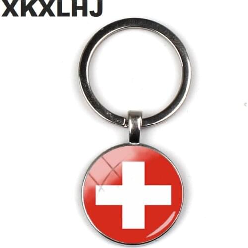 XKXLHJ 2018 Fashion Usa American Flag Keyrings For A Woman Bag Surinam Flag Key Chain Women Turkish Flag Glass Cabochon Keychain