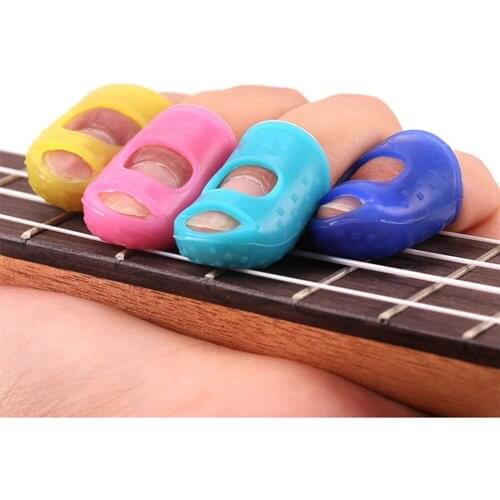 Finger Guards Guitar Fingertip Protectors Fingertip Protector Fingerstall Silicone Guitar Ukulele String Finger Guards 1pc