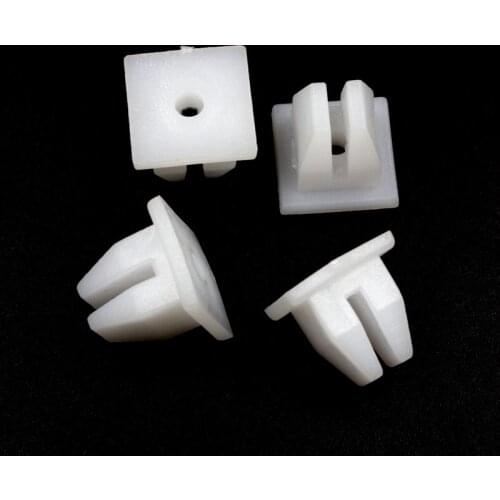 Kalili 30pcs Square Head nut grommet molding clips plastic white retainer fixed car trim accessories mounting snaps