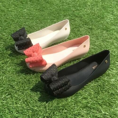 Women Melissa Summer Sandals 2021 New Adult Jelly Shoes Women Casual Flat Fashion Butterfly-knot Melissa Sandals For Lady 35-39