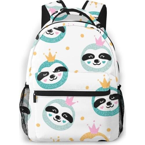 OLN Women Backpack Kids School Bag for Teenage Girls Cute Baby Sloths Heads Female Laptop Notebook Bagpack Travel Back Pack 2021