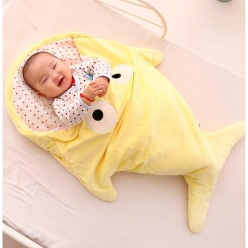 Newborn Baby Winter Warm Sleeping Bags Kids Shark Shape Sleeping Bag Soft Cartoon Anti-kick Blanket Sweet Cartoon Sleeping Bags