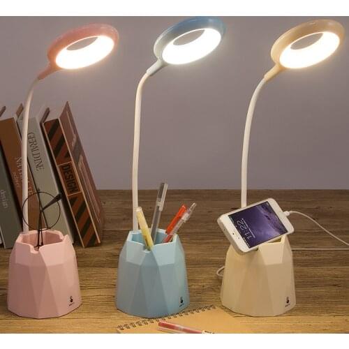 1pc LED Table Lamp Eye Protection Small Table Lamp Pen Holder Touch Bedside Lamps Bedroom LED Table Lamps