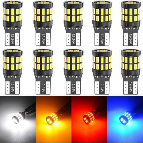 10pcs T10 LED Canbus Bulbs For BMW E90 E60 White 168 501 W5W LED Lamp T10 Wedge Car Interior Lights 12V 6000K Red Amber Yellow
