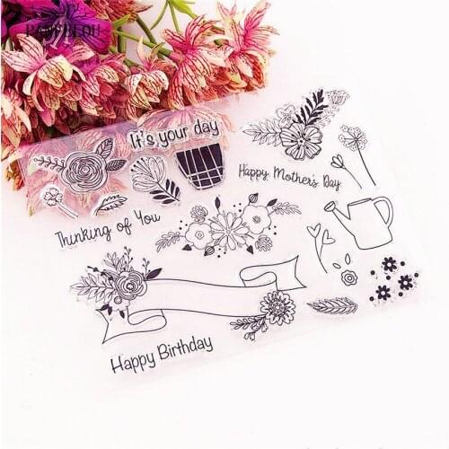 15.5x11cm Beautiful garden Transparent Silicone Rubber Clear Stamps cartoon Scrapbooking/DIY Easter Childrens toys album