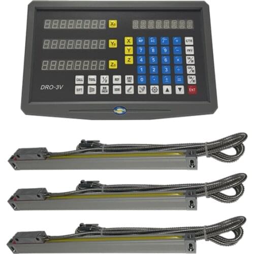 2 3 Axis LCD Digital Readout DRO 0-1000mm Glass Linear Scale Encoder Sensor For Milling Lathe