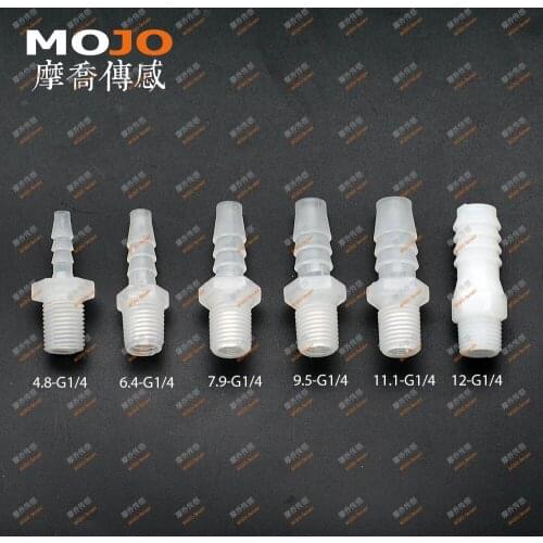 2020 straight-through joint to G1/4" male thread connector pipe fitting OD:4.8mm-12mm (10pcs/lots)