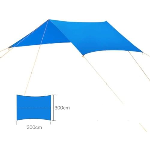 3mx3m Beach sun shelter tarp tent shade waterproof UV garden awning outdoor camping hammock rain screen parasol cover