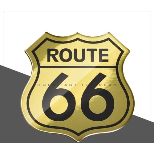 3D Motorcycle Decal Sticker The Historic Route 66 Car Retro cafe Stickers
