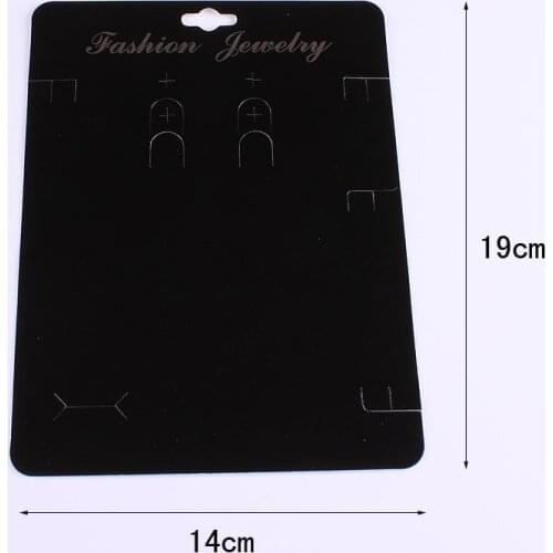 50pcs/lot Kraft Fashion Jewelry Big Card OPP Bag Necklace& Earring 14x19cm Black Paper Hang Tag Jewelry Displays Cards